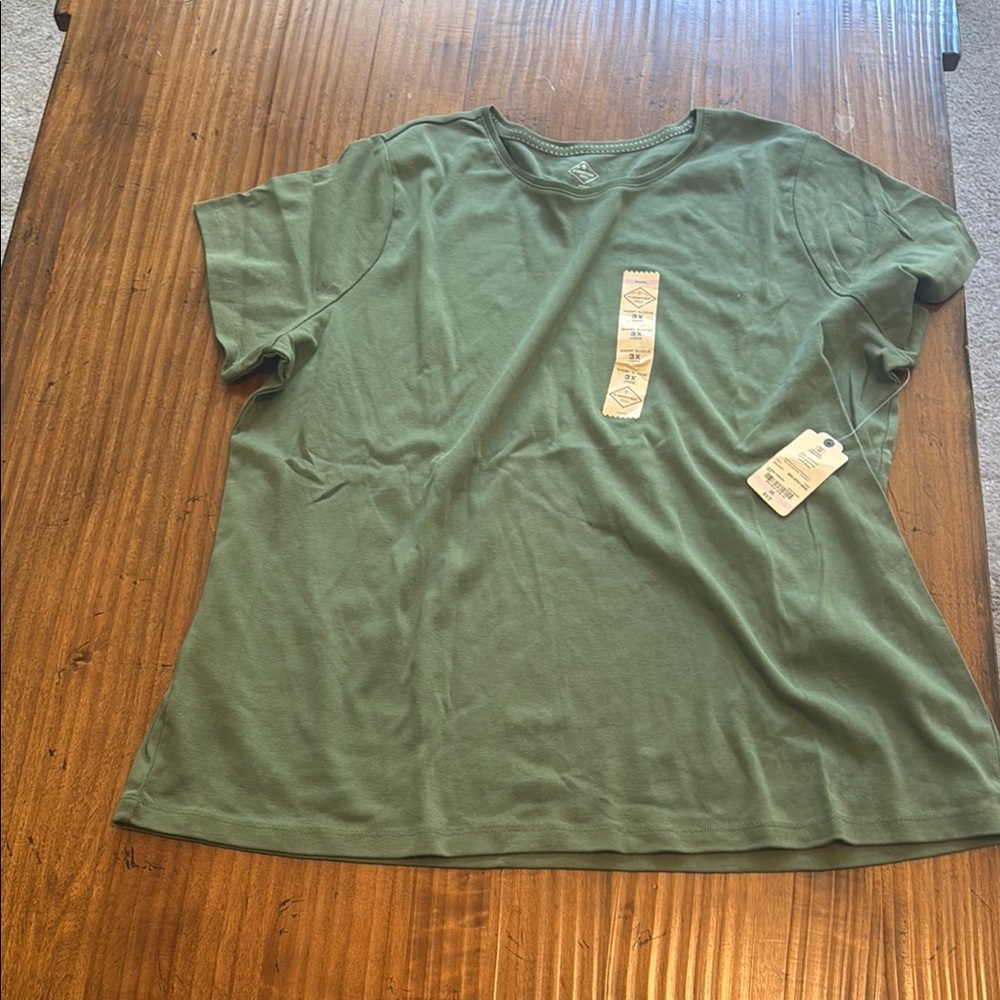St. John's Bay Relaxed Green Boxy Short Sleeve Tee